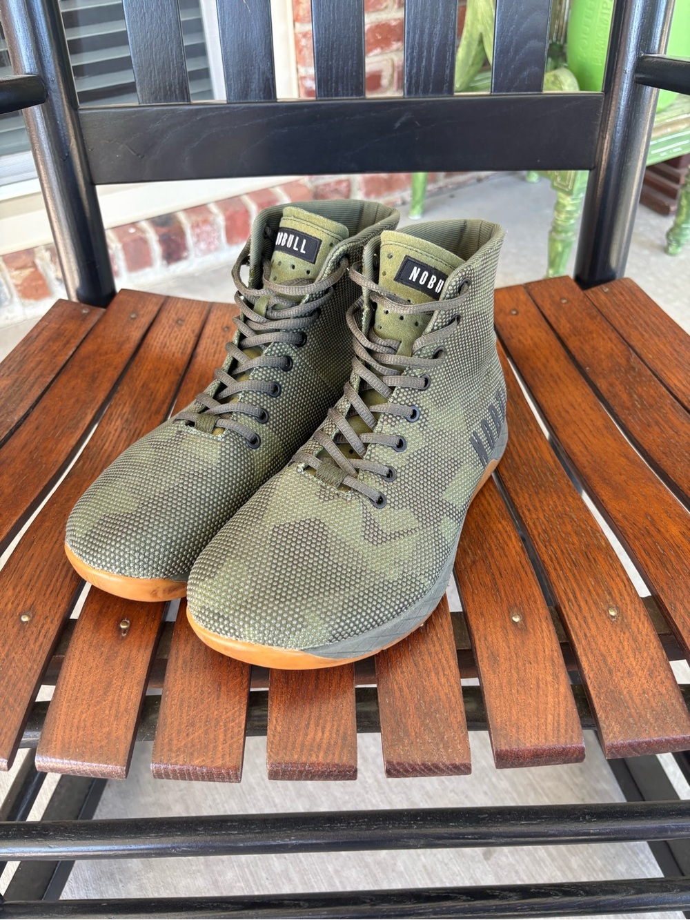 NOBULL Camo High-Top Athletic Trainers with Tan Sole